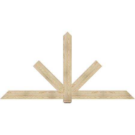 Ekena Millwork Kennewick Rough Sawn Timber Gable Bracket, Douglas Fir, 96"W x 48"H x 2"D x 6"F, 12/12 Pitch GBW096X48X0206KEN00RDF